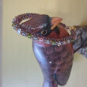 Bicones And Litmus Seed Bead Bracelet